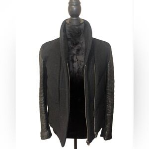 Helmut Lang Jacket with Leather Sleeves- Small